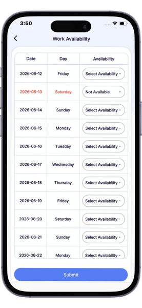 Staff Scheduling Software UK employee rota app mockup